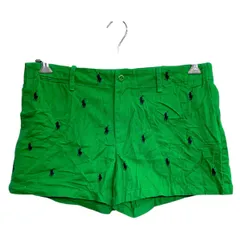 RALPH LAUREN SPORT ショートパンツ W34 ラルフローレン レディース 刺繍 グリーン 古着卸 アメリカ仕入 2503-782