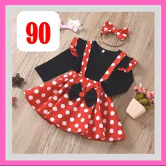 ミニーちゃん風コスチューム ワンピース  仮装 コスプレ衣装 90