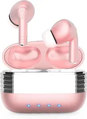 完全ワイヤレスイヤホンbluetooth 最新bluetooth 5.1+ANCが搭載 小型軽量 IPX5防水 両耳通話可 CVC8.0ノイズキャンセル 重低音 安定 ブルートゥース イヤホン 左右分離型 通話マイク内蔵 自動ペアリング (Pink)