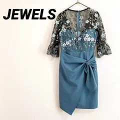JEWELS　ジュエルズ　パーティードレス　花柄　刺繍　レース　ブルー　キャバ
