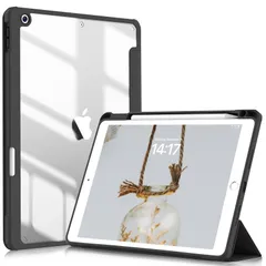 【新着商品】ペン収納 三つ折スタンド 透明バックカバー ケース オートスリープ機能 ケース 全面保護型 iPad 軽量 iPad 2019 薄型 2020 傷つけ防止 2021 /7世代 PU合成レザー 第9/8 TPU インチ 10.2 (モデル番号A260