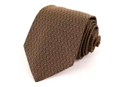 ドミニクフランス ネクタイ 総柄 格子柄 高級 シルク フランス製 スリースター