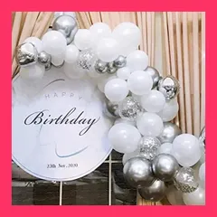 誕生日 飾り付け バルーンセット 104点 風船 ホワイト シルバー 紙吹雪バルーン 結婚式 バースデー パーティー装飾
