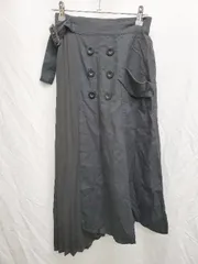 ◇ AZUL BY MOUSSY プリーツ 切替 アシンメトリー ロング フレア スカート サイズS ブラック レディース P  【1407260040835】