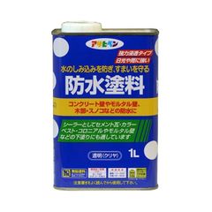 【在庫限り】アサヒペン 塗料 ペンキ 防水塗料 1L 透明 クリヤ 油性 防水塗料 強力浸透 ツヤあり 1回塗り 外壁 日本製 1