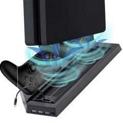 ps4 縦置きスタンド コントローラー充電器 冷却ファン PS4スタンド 「PS4/Slimシリーズ対応」【561】