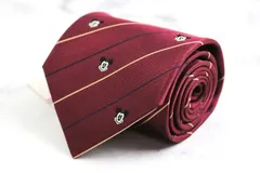 ディズニー ブランド ネクタイ ミッキー キャラクター シルク 未使用タグ付 PO メンズ ワインレッド Disney