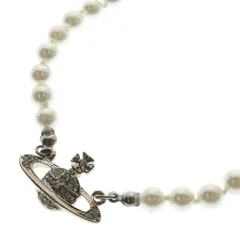 Vivienne Westwood (ヴィヴィアンウエストウッド) MAN BAS RELIEF PEARL ラインストーン パールネックレス チョーカー シルバー