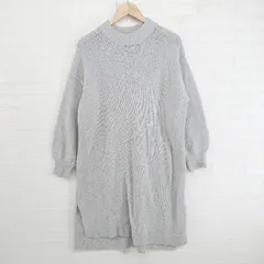 ◇ earth music&ecology アース ミュージック＆エコロジー 長袖 膝丈 ニット ワンピース サイズF グレー系 レディース E  【1304120012691】