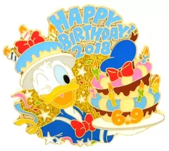 【中古】バッジ・ピンズ ドナルドダック(HAPPY BIRTHDAY 2018) ピンバッジ 「ディズニー」 東京ディズニーリゾート限定