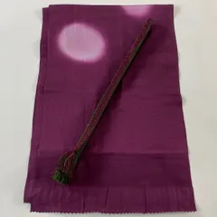 和装セット 美品 優品 帯締め帯揚げ2点セット 幾何学 紫 正絹 和装小物  【中古】