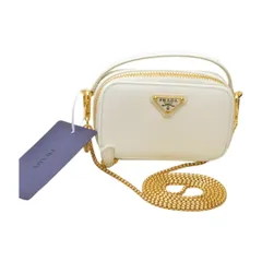プラダ PRADA ショルダーバッグ Saffiano サフィアーノ ホワイト レザー チェーン 2way ベルト ボディバッグ レディース F-YA1026