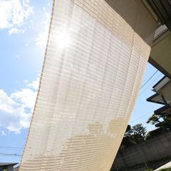 山善(YAMAZEN) 日よけシェード 200×200㎝ 取付金具セット 水洗い可能 ハトメ8箇所 UVカット率約70% 節電 省エネ ベランダ 紫外線カット 防水 涼風 アイボリー BRGS-2020