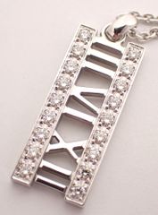 新品仕上げ済 TIFFANY&Co.(ティファニー) アトラスオープンバーダイヤネックレス K18WG 6.7g ホワイトゴールド Au750 18金 41cm レディース