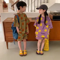 セットアップ キッズ 兄妹お揃い コーデ兄妹服 姉弟服 韓国子供服 セットアップ 半袖 夏 男の子 女の子カジュアル 上下セット ユニセックス リゾート キッズ こども 可愛い きれいめxmtz09