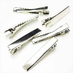 Q-168 ヘアクリップ 6本セット 【シルバー】 前髪 クリップ バレッタ くちばし ヘアピン 髪留め 髪止め リボン ヘアークリップ ヘアアレンジ シンプル アクセサリー パーツ ハンドメイド