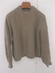 ◇ earth music&ecology モックネック 長袖 ニット セーター サイズF ダークベージュ系 レディース E  【1305120011356】