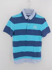 ◇ TOMMY HILFIGER トミーヒルフィガー キッズ 子供服 鹿の子 半袖 ポロシャツ 164 ブルー ネイビー #  【1002797236425】
