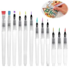 新品 PAVIKE 水筆ペン【12枚組】水筆 水彩ブラシペン 大容量の貯水、水溶性で洗浄が簡単、様々なペン先があり、絵画、芸術家、書道などに適