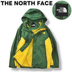 골드 윈제 노스 페이스 THE NORTH FACE 마운틴 파커 나일론 재킷 윈드 브레이커 안감 메쉬 L 그린 x 옐로우 아웃도어 캐주얼 웨어 맨즈