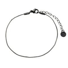 【C：ブラック × ワンサイズ】[Cream dot. クリームドット公式] ブレスレット レディース ステンレス製 金属アレルギー つけっぱなし サージカルステンレス 5タイプ チェーン スキンジュエリー 極細 細い 大人のサムネイル