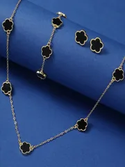 ジュエリー レディース ネックレス セット 四つ葉のクローバー ファッションネックレス、ブレスレット&ピアス 3点セット、母の日/休日のギフトに最適、レディースジュエリーセット