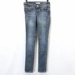 【中古】[印象B] PROPORTION BODY DRESSING プロポーションボディドレッシング パンツ / ジーンズ レディース 23 ブルー 青 コットン×ポリウレタン スキニー デニム ストレート ストレッチ USED加工 ジップフライのサムネイル