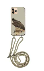 iPhone13 mini  アイフォン13 ミニ スマホケース ショルダーストラップ 紐 付き 狼 オオカミ シルエット 自然 写真 カッコイイ かっこいい ベージュ カラー02