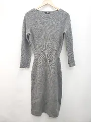 ◇ UNIQLO ユニクロ ニット セーター 長袖 膝下 ワンピース サイズM グレー レディース P  【1403110018153】