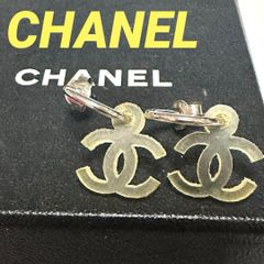 中古！CHANEL ココマーク ミニピアス ホワイト ゴールドロゴcc