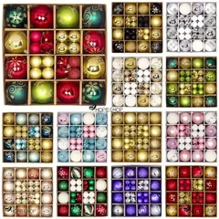 【タイムセール】クリスマス オーナメント 44個セット クリスマスツリー 可愛い かわいい おしゃれ 飾り ゴールド ホワイト オーロラ クリアボール 雪の結晶 電球 装飾 小物 オブジェ ラメ 北欧 Bloom ブルーム