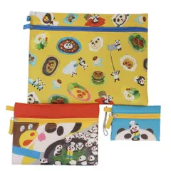 パンダのおさじ[平ポーチ大中小3点セット]3連ポーチ フラットポーチ/パンダのおさじとフライパンダ 