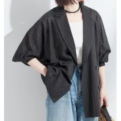 JOURNAL STANDARD L’essage (ジャーナルスタンダードレサージュ) ★★ ①② 25010370060010 シアーストライプ/ムジ ドルマンジャケット レディース ネイビー FREE