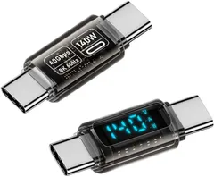 【USB4.0 変換アダプター】Type-C 延長アダプタ｜LED電力表示｜40Gbps高速データ転送 & 140W急速充電｜8K@60Hz映像出力｜MacBook / iPhone 15 / Galaxy / Switch対応（ライトブラック）
