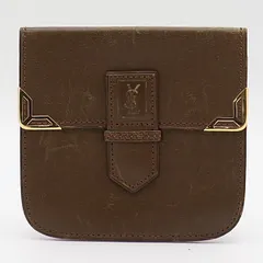 イブサンローラン ヴィンテージ ゴールド金具 ブラウン コインケース 2000000 NSK MTM