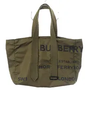 BURBERRY バーバリー ロゴプリントナイロンミリタリートートバッグ カーキのサムネイル