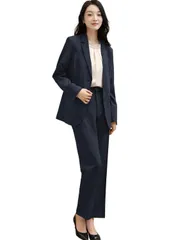 【最短発送】ジャケット＋ストレートパンツ ウエストゴム 2点セット 洗える パンツスーツ 着せ おしゃれ セットアップ フォーマル レディース 通勤 スーツ 入学式 卒業式 イノ 面接 [Yino] 通年