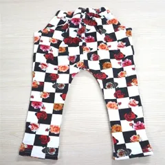 韓国子供服 Toney story 裏起毛ローズチェックロングパンツ ウエストゴム 花柄 チェック柄 キッズ ボトムス