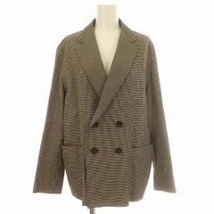 ルグラジック Le glazik テーラードジャケット ダブル 千鳥格子 ウール リネン混 36 S ベージュ 黒 /☆Gのサムネイル