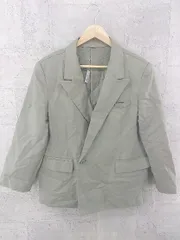 ◇ Mila Owen ミラ オーウェン リネン混 ダブル 長袖 テーラード ジャケット 1 カーキ *  【1002799337786】