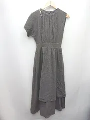 ◇ LAGUNAMOON アシンメトリー ティアード ノースリーブ 半袖 ロング ワンピース サイズS チャコールグレー系 レディース P  【1310020006555】