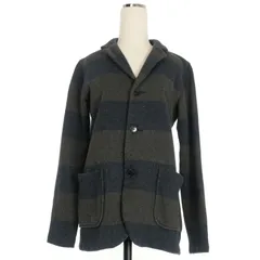 ズッカ zucca ボーダージャケット ブレザー 長袖 M ダークグレー/ネイビー ZU53JD177のサムネイル
