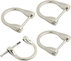 fogman Dカン Dリング ネジ式 アクセサリ キーホルダー 金具 バックル 4個セット(シルバー)