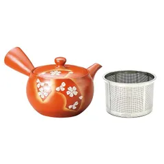 【新品・7営業日以内発送】EKY2201 富仙 朱泥帯丸扇面桜急須 Y805【沖縄離島販売不可】