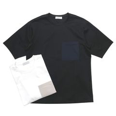 TOMORROWLAND トゥモローランド メンズ Ｔシャツ / レーザーカット 胸ポケット クルーネックＴシャツ ホワイト ブラック