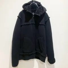 UNIQLO ユニクロ　ユニセックス　アウター　ムートン調フリースパーカー　フーディー　ジャケット　ボアジャケット　スタンドカラー　フルジップアップ　無地　ブラック　黒　Lサイズ　シンプル　おしゃれ　SU639h1069