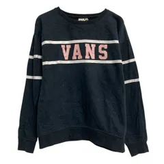 VANS ロゴスウェット トレーナー バンズ ブラック 袖プリント プルオーバー 裏起毛 古着卸 アメリカ仕入 a612-5752