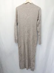 ◇ ⊇ natural couture ハイネック 長袖 ロング丈 ニット ワンピース サイズF グレージュ系 レディース E  【1411070012531】
