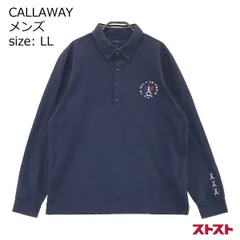 CALLAWAY キャロウェイ 長袖ポロシャツ ボタンダウン ネイビー系 LL ［240001907477］#