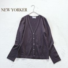 NEW YORKER ニューヨーカー【M】長袖カーディガン　羽織　オフィスカジュアル　無地　ウール